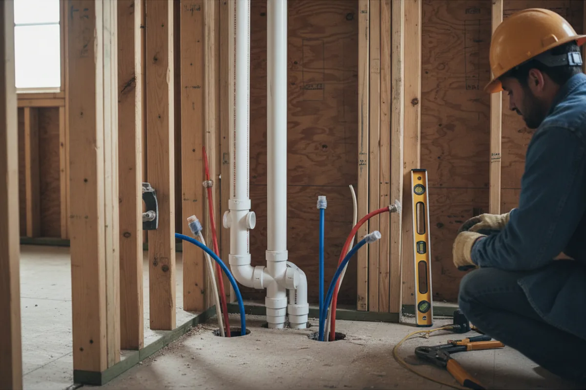 Drain and supply rough-in during Drain Cleaning in Harrisburg